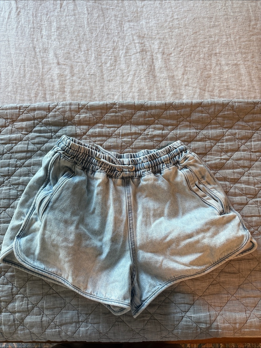Sezane Light Blue Denim Jean Shorts